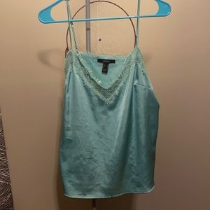 Silky teal tank top.